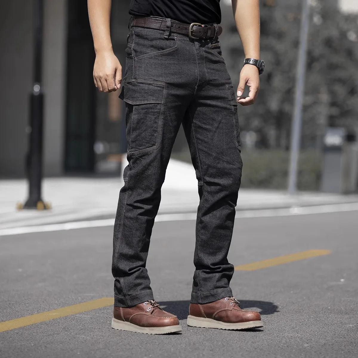 Men's Tactical Jeans Military Denim Cargo Pants Multi-pocket