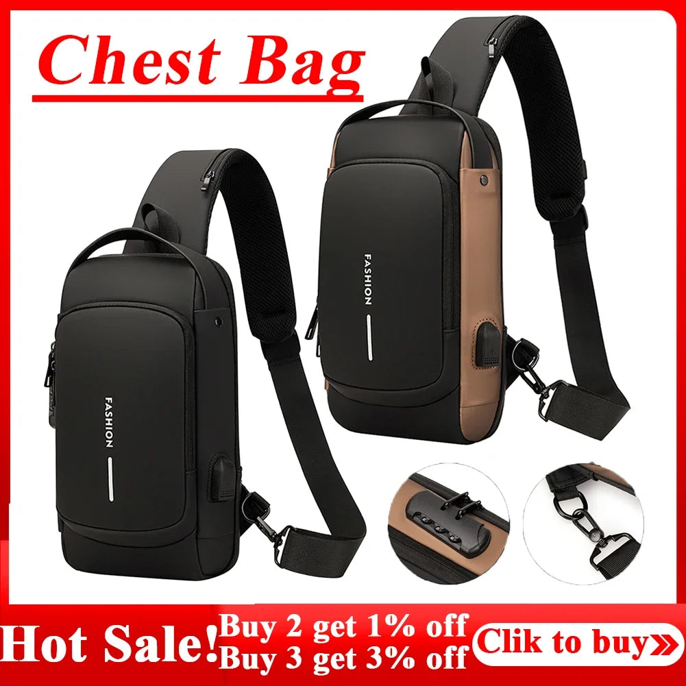 Antitheft Tape Bag Portable Backpack with USB Charging