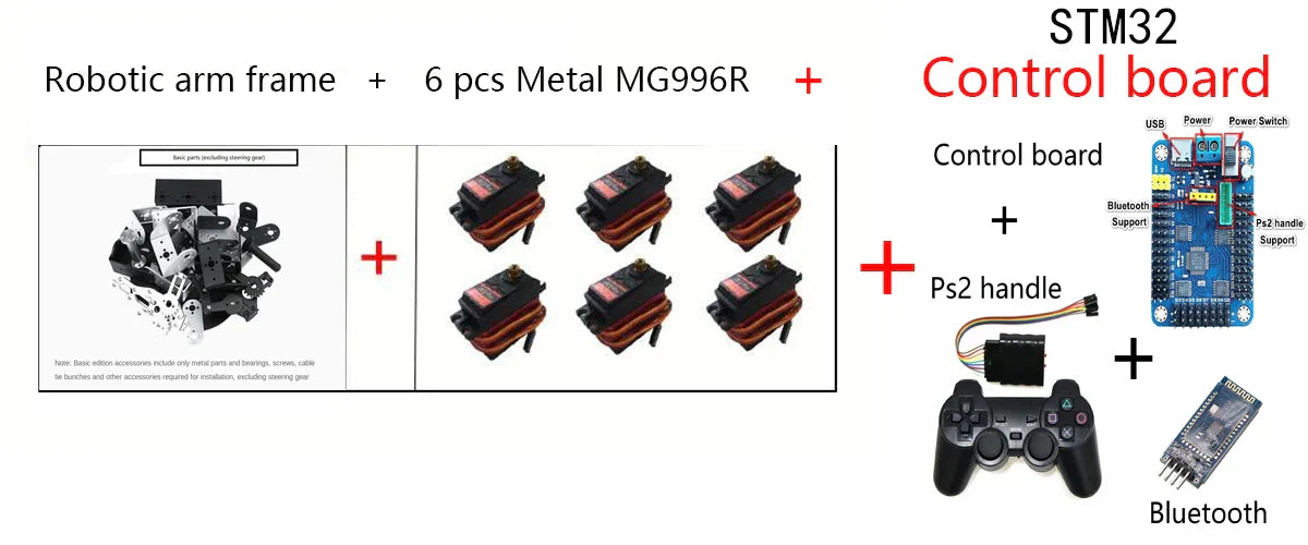 Steam DIY 6 DOF Robot Metal Alloy Mechanical