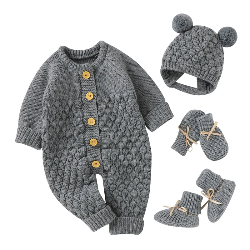 Baby Rompers Clothes Autumn Winter Knitted Newborn Boys