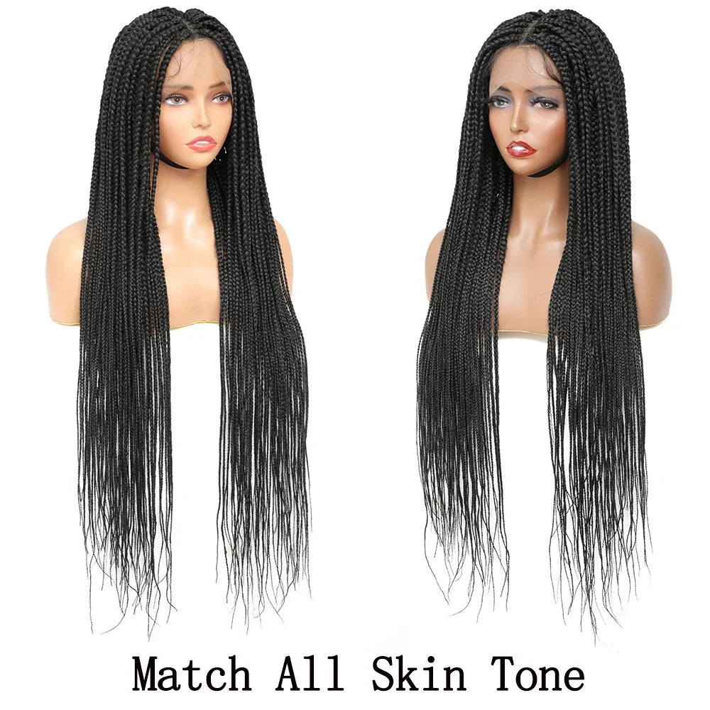 32" Full Lace Front Box Braided Synthetic Wigs
