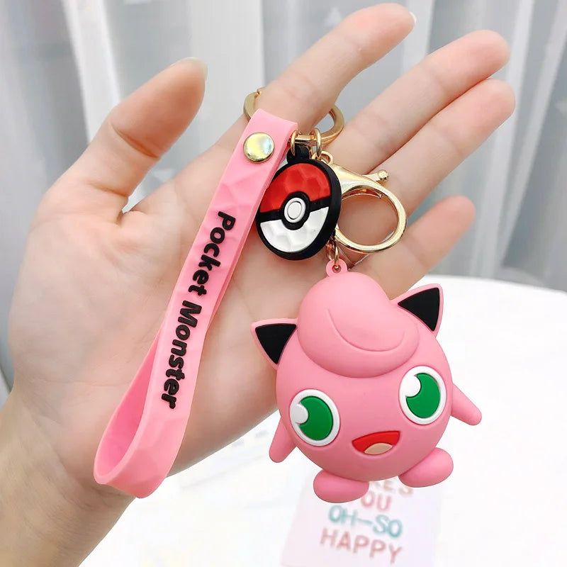 Pokemon Keychain Anime Figures Pikachu Cartoon Key Chain
