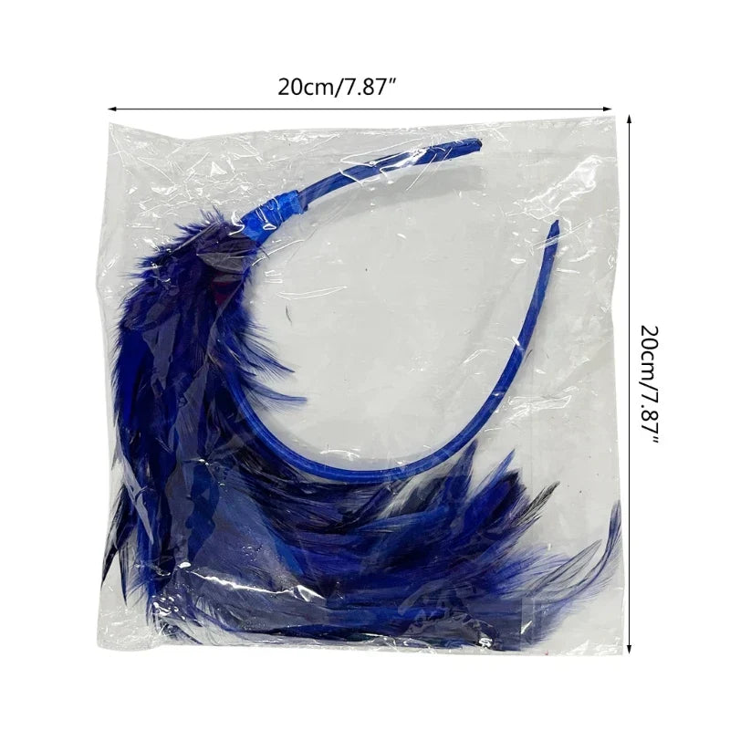 Feather Headband 1920s Mardi Gras Headband Flapper Feather