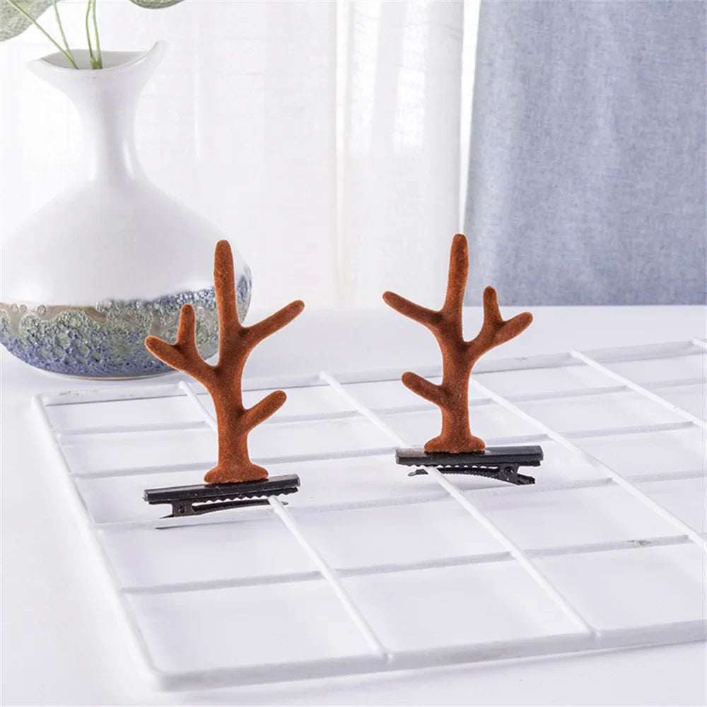 2pcs Pack Cute Reindeer Ears Hair Clip Classic
