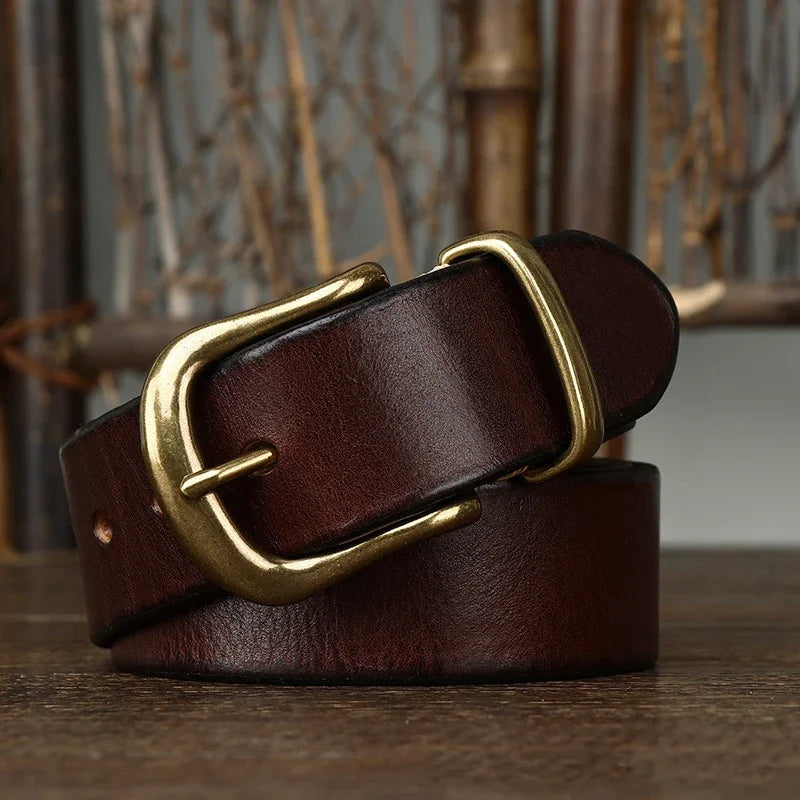 3.8CM Pure Cowhide Genuine Leather for Men High