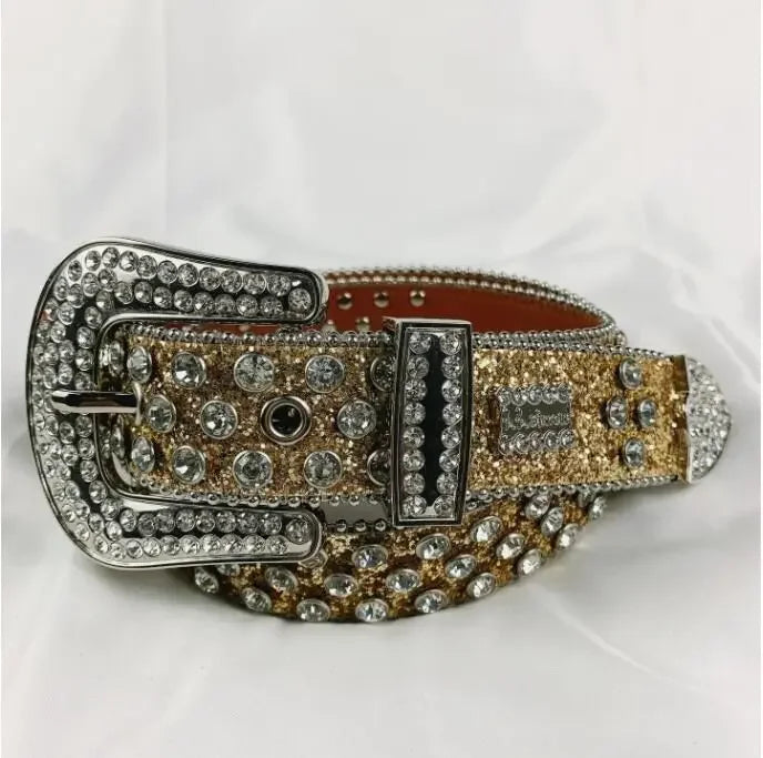 Rhinestone Belts for Women Luxury Diamond Strap Cowgirl