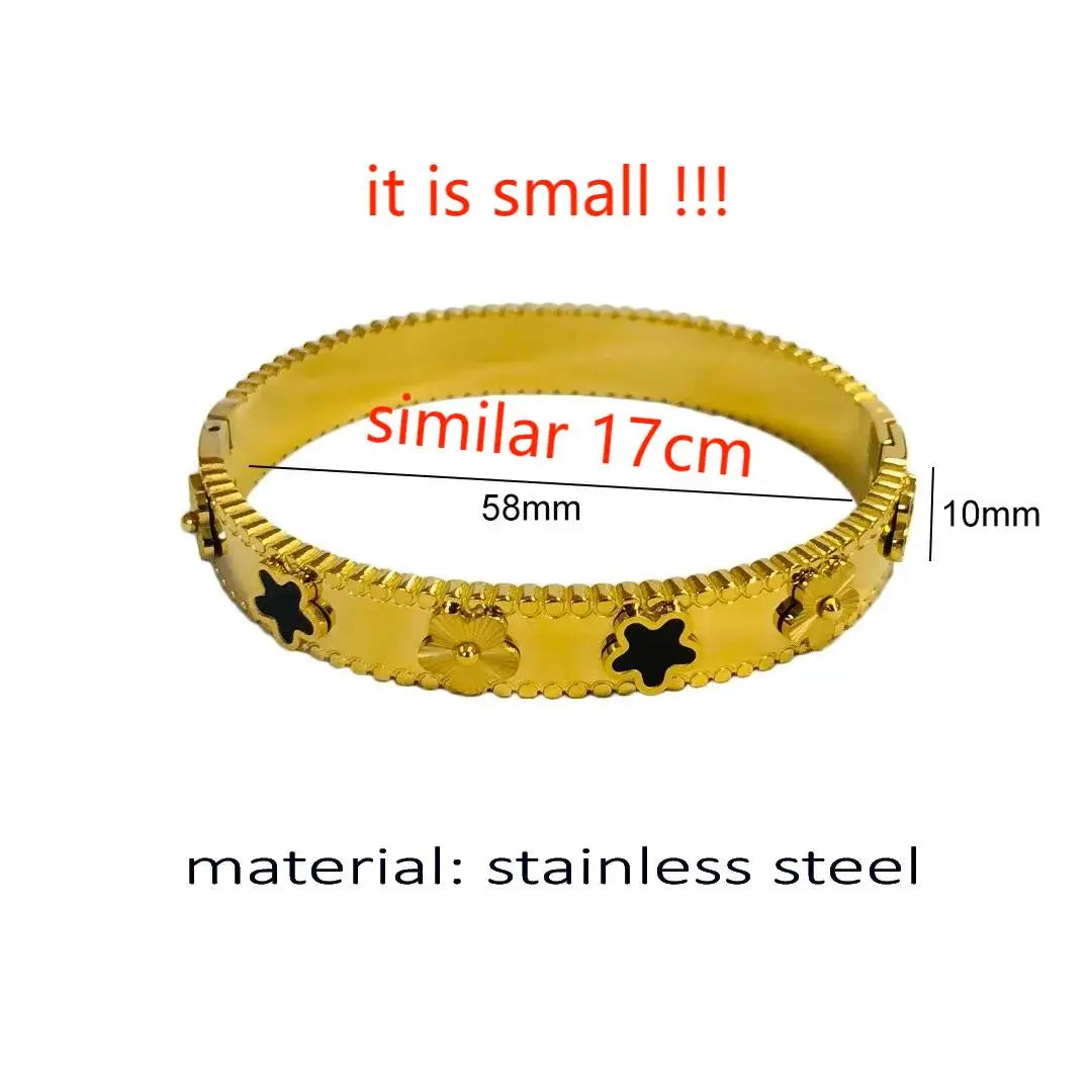 Hot Sale Fashion Gold Color Stainless Steel Flower