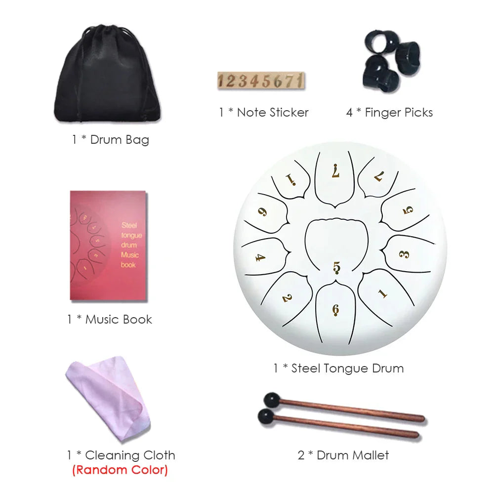 6 Inch Steel Tongue Drum 11 Notes Handpan