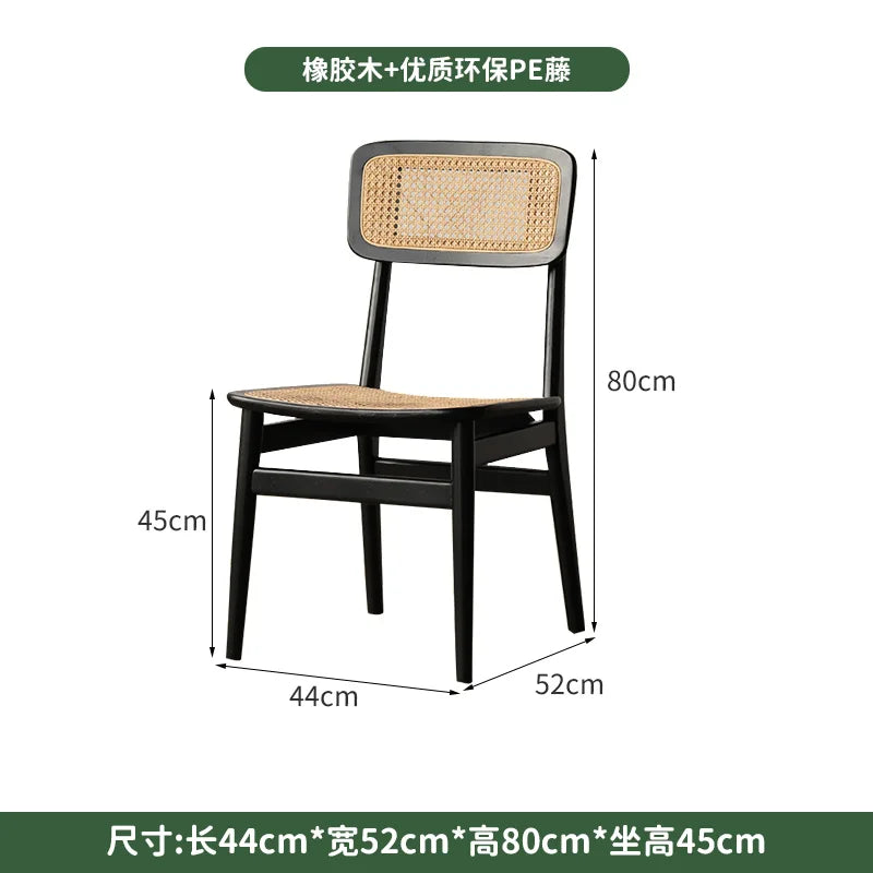 Solid Wood Leisure Conference Chair Rattan Solid Wood