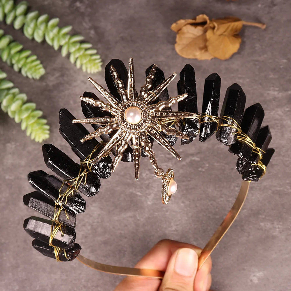 Raw crystal crown The sun goddess crystal Tiaras