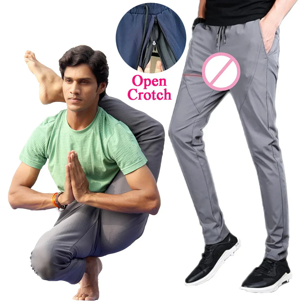 Man Open Crotch Pant for Outdoor Sex Crotchless