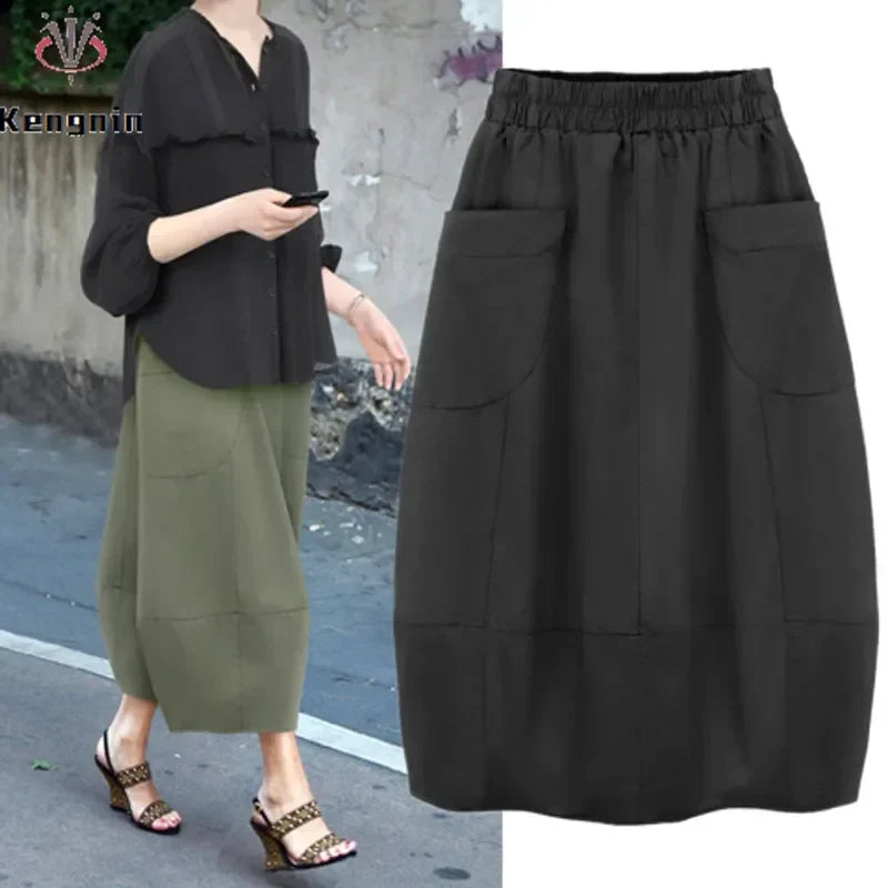 Plus Size 2023 Autumn 4XL Loose Womens Skirt