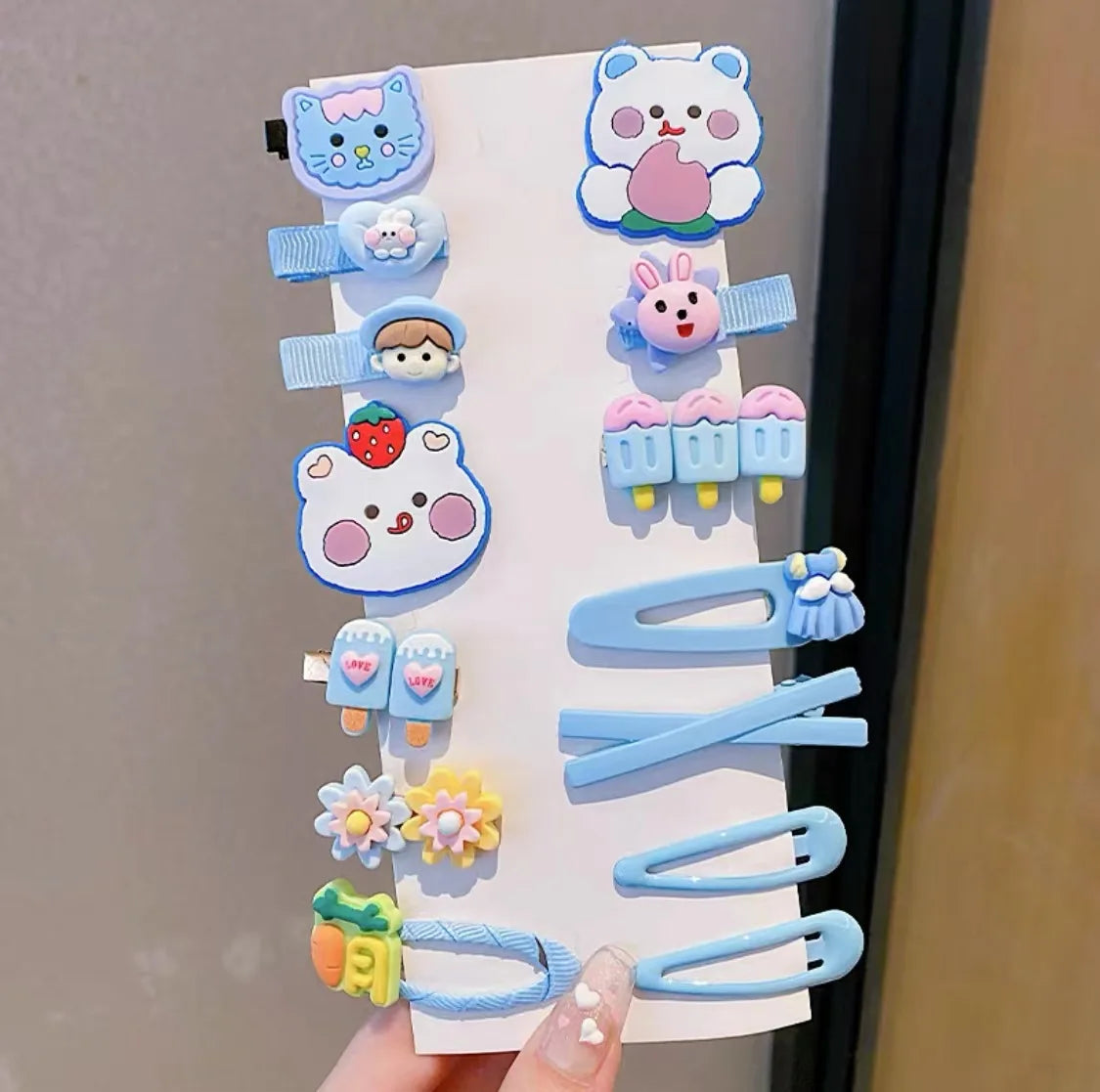 14Pcs/Set Cartoon Butterfly Rainbow Hairpin For Kids Girls