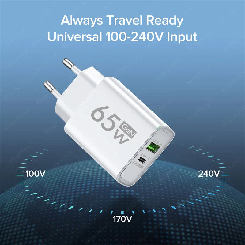 GaN 65W PD USB Type C Charger Mobile