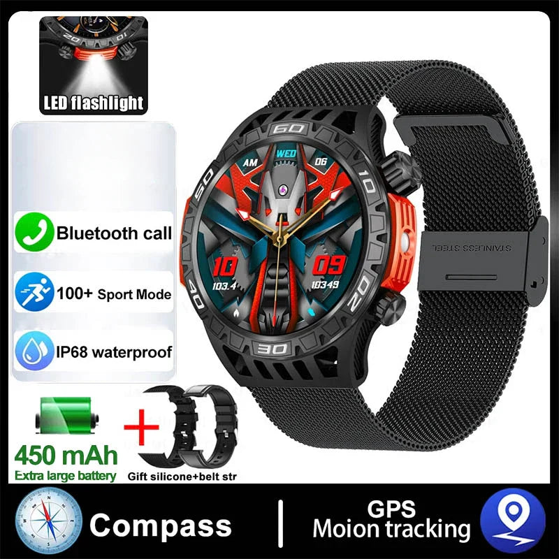 2024 New Smart Watch Men Outdoor Military Sports