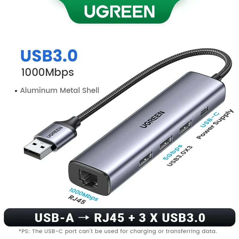 UGREEN USB Ethernet Adapter 1000/100Mbps USB to RJ45