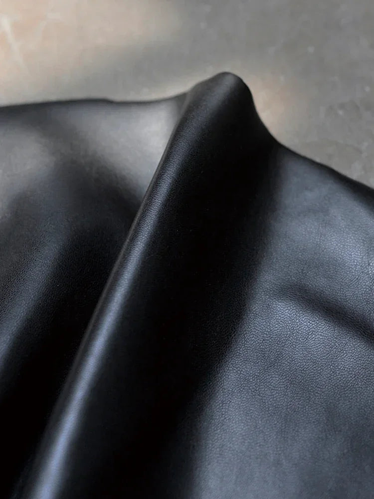 Faux Leather Fabric High Elastic Knitted Matte Four