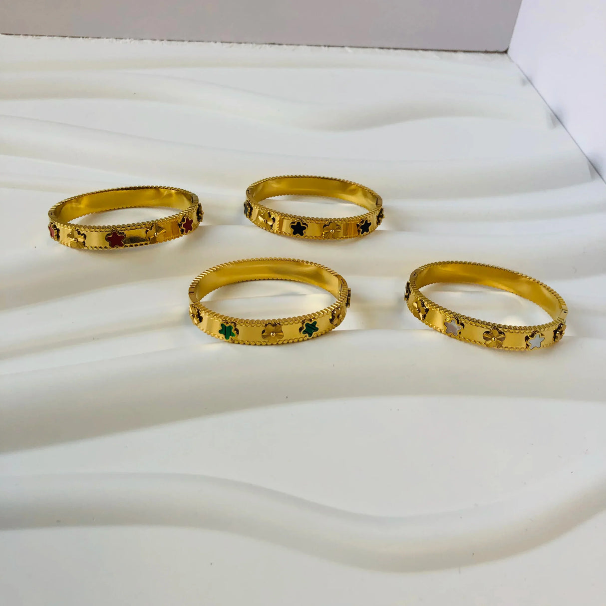 Hot Sale Fashion Gold Color Stainless Steel Flower