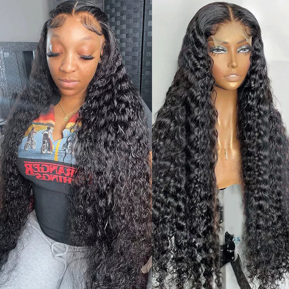 Curly Human Hair Wigs For Women 13x6 Water