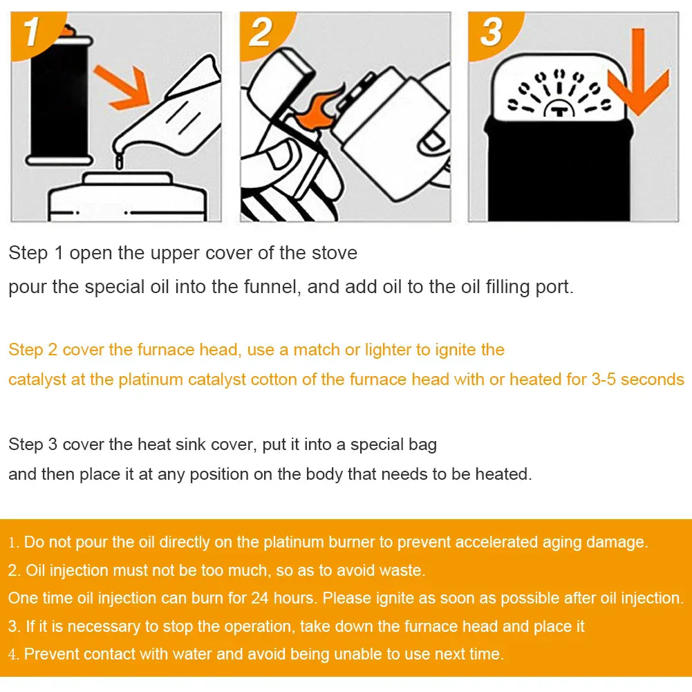 Portable Liquid Fuel Mini Hand Warmer Reusable Furnace