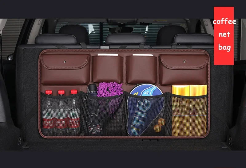 PU Leather Car Rear Seat Back Storage Bag