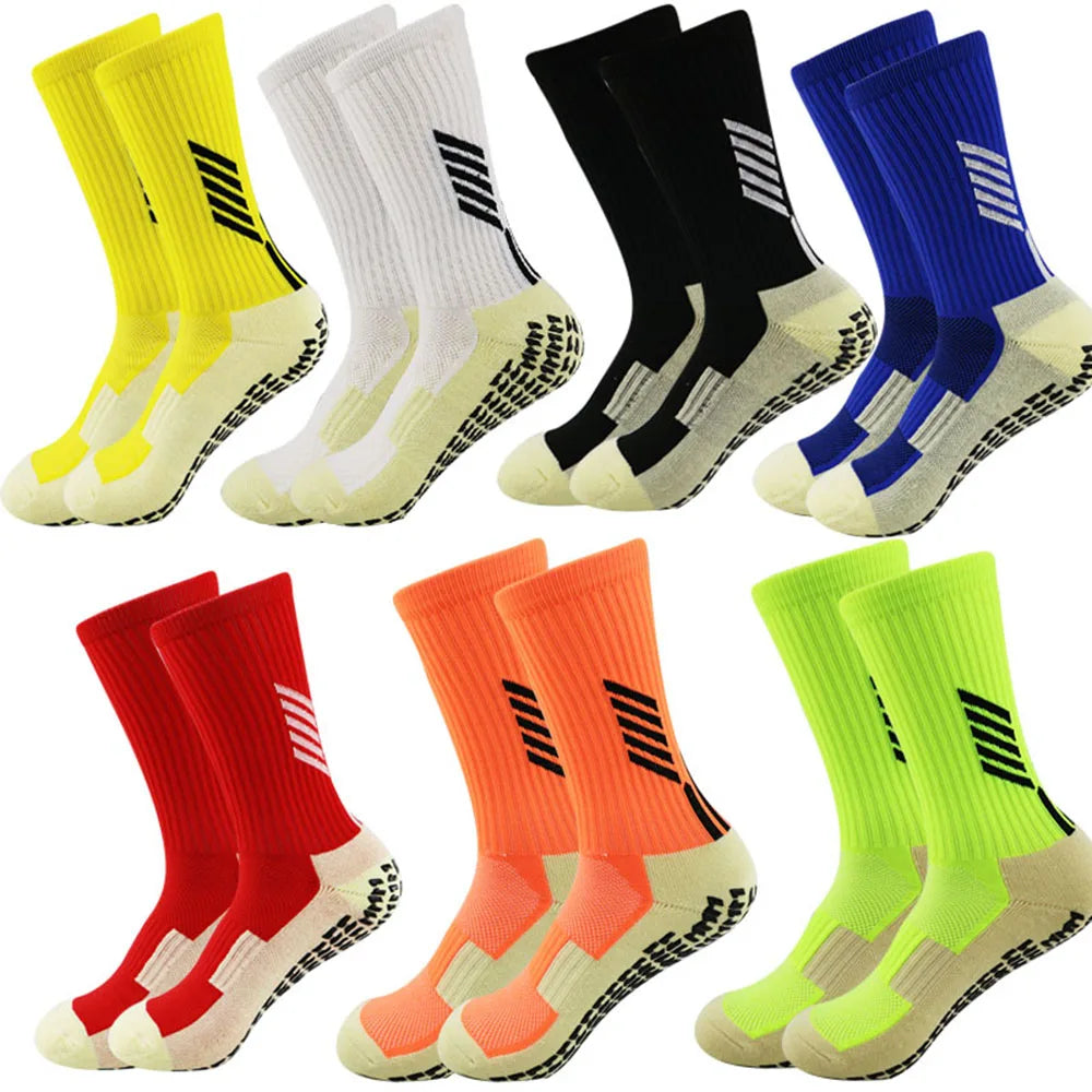 New football socks Cotton square silicone suction grip