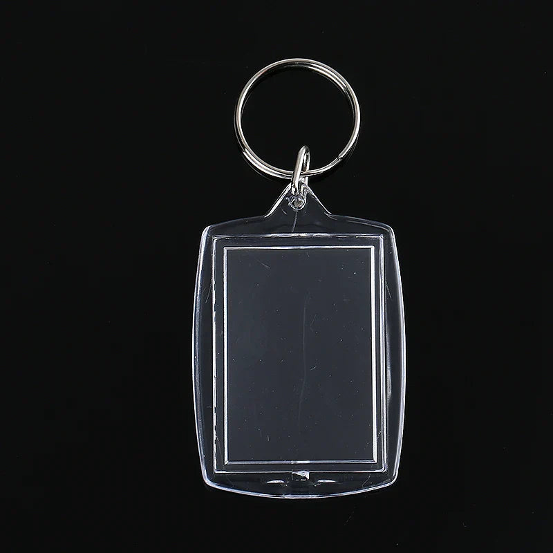 100pcs Keychain Acrylic Key Chain Key Ring Blank