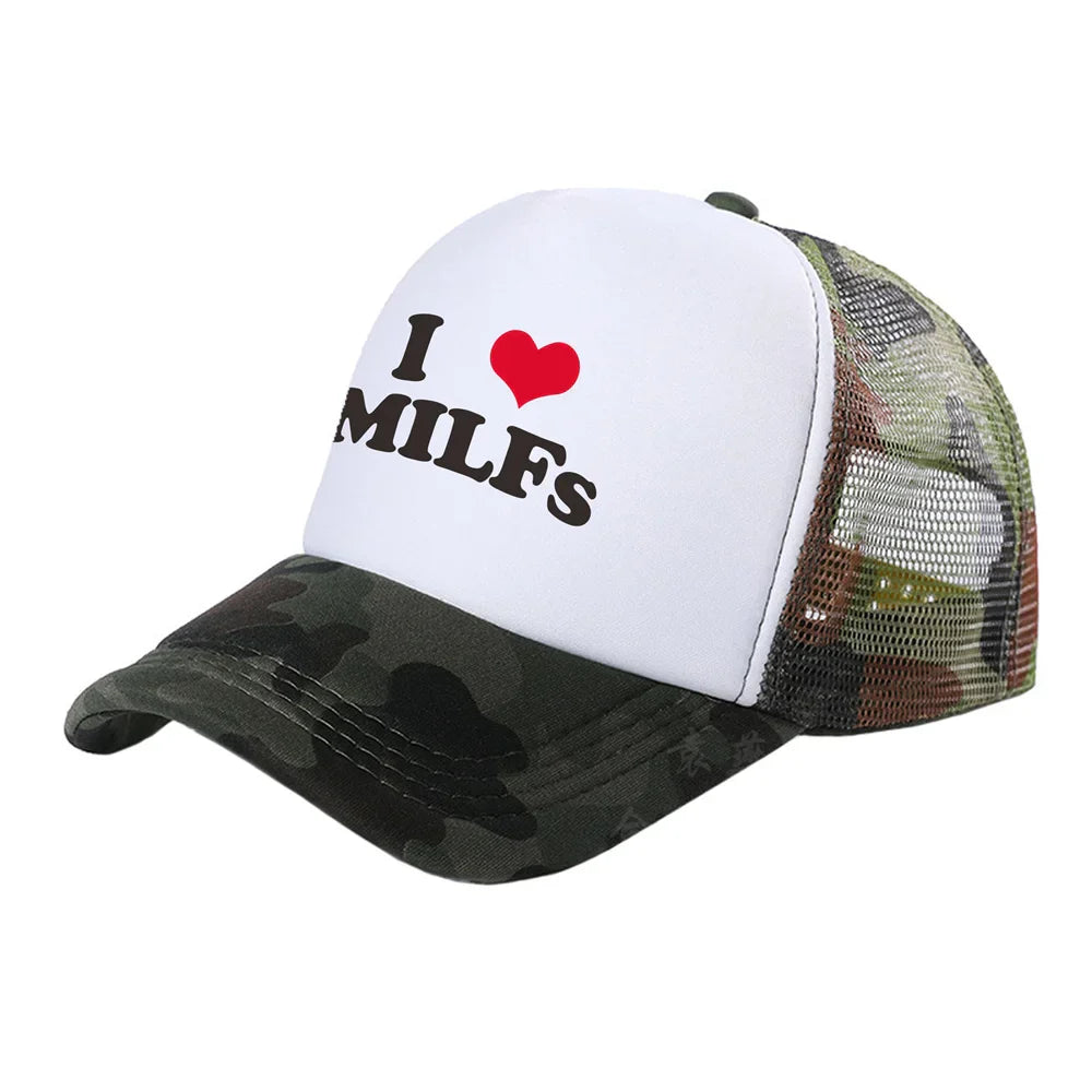 I Love MILFS Trucker Caps Men Funny Humor