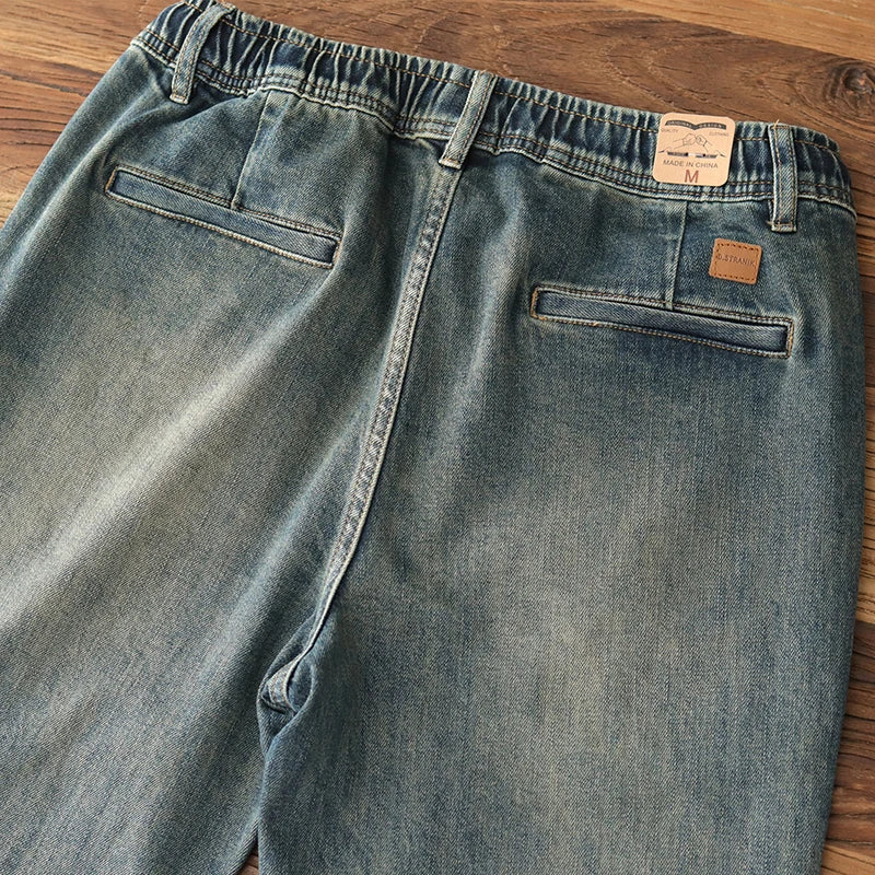 3271# Autumn New Japanese Retro Beaded Denim Jeans