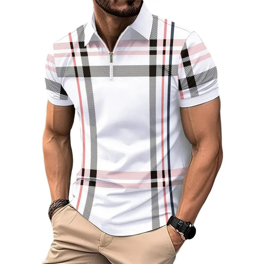 Men Business Shirt Stylish Men's Plaid Striped Shirt