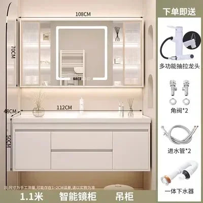 Washbasin Mirror Drawer Wall White Bathroom Cabinets Vanity