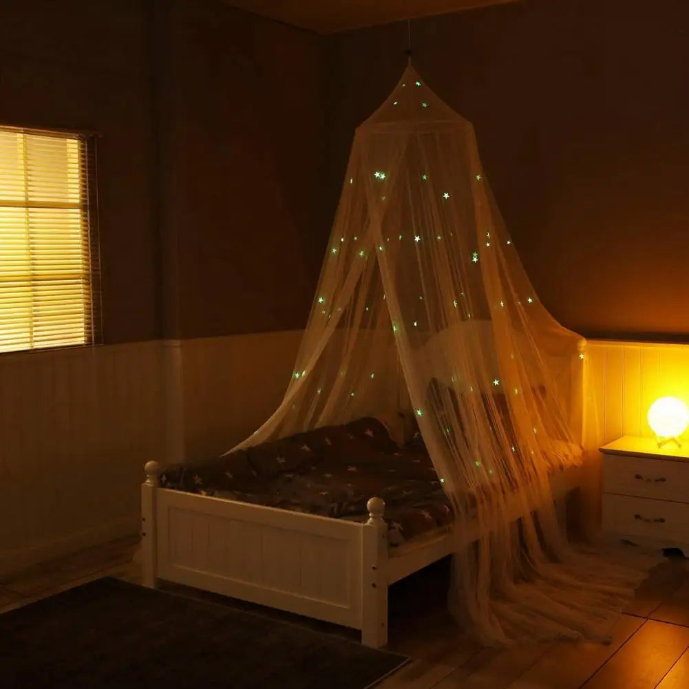 Bedcover Curtain Fluorescent Stars Design 2 Sizes Protection