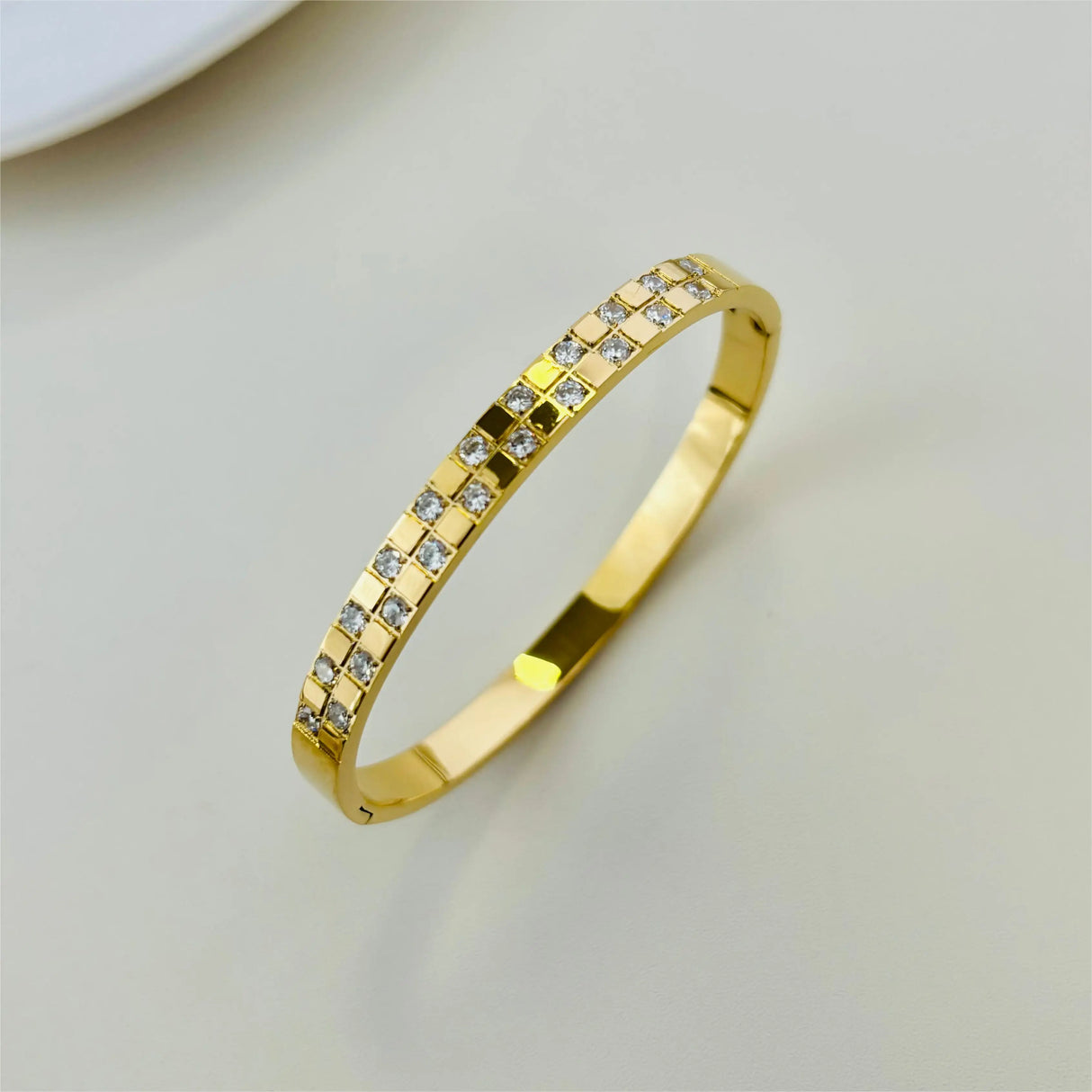 Waterproof Luxury Colorful Cubic Zirconia Bangles Stainless Steel