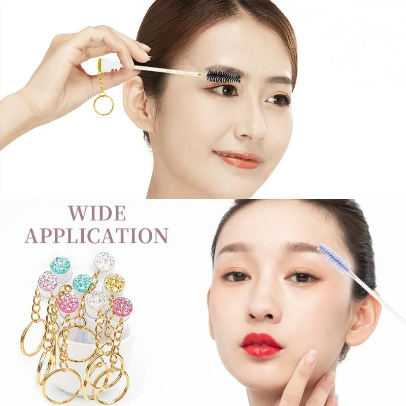 10pcs Mascara Wand Tubes Eyebrow Brush Diamond Key