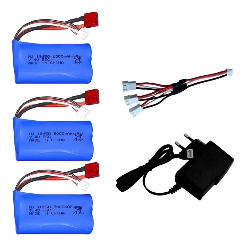 7.4V 3000mAh 18650 Lipo Battery for Wltoys 10428