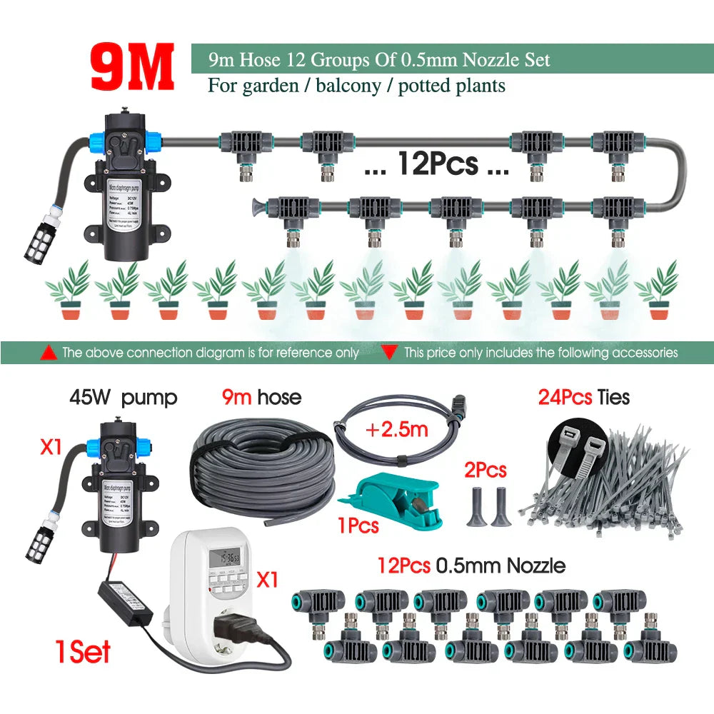 0.5MM Adjustable Spray Nozzle Automatic Irrigation Equipment 45W
