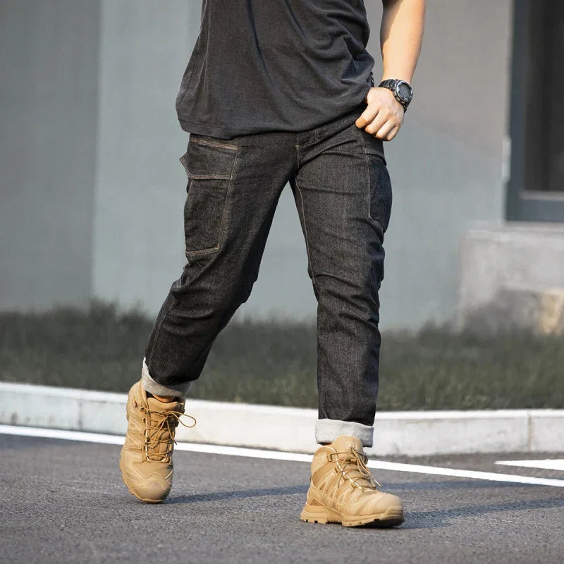 Men's Tactical Jeans Military Denim Cargo Pants Multi-pocket