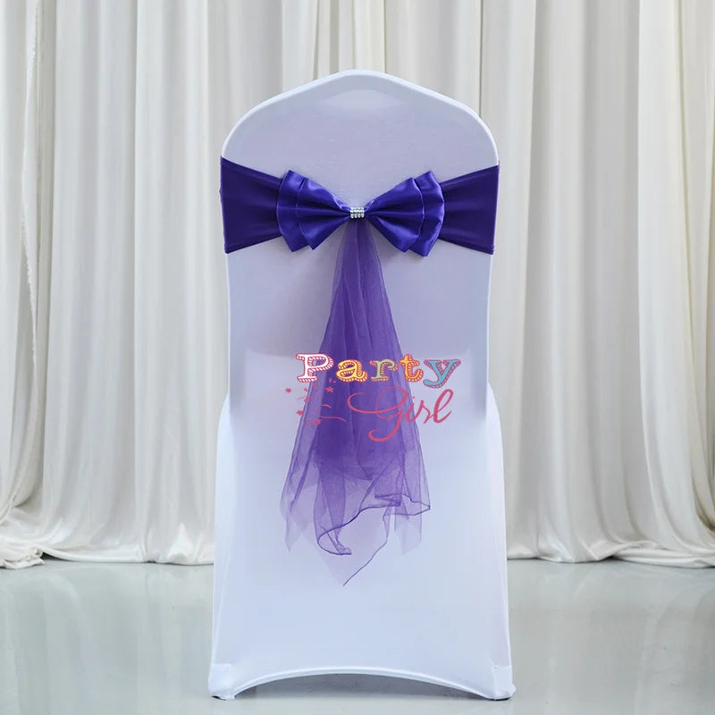 Spandex Lycra Chair Band Back Satin Bow Swag