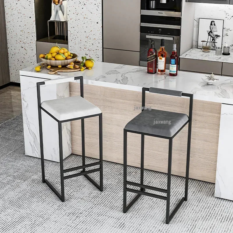 Modern Velvet Cushion Bar Chairs for kitchen Nordic