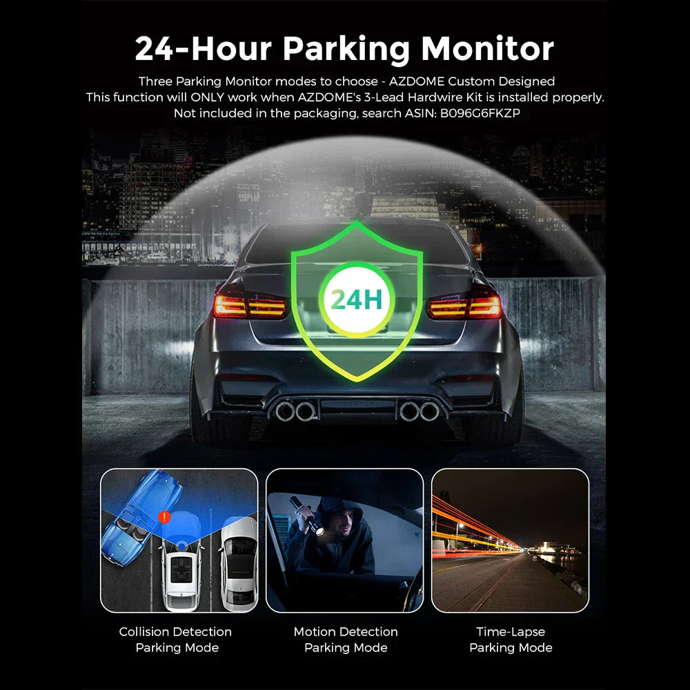 AZDOME M550 3 Channel Dash Cam Front Inside