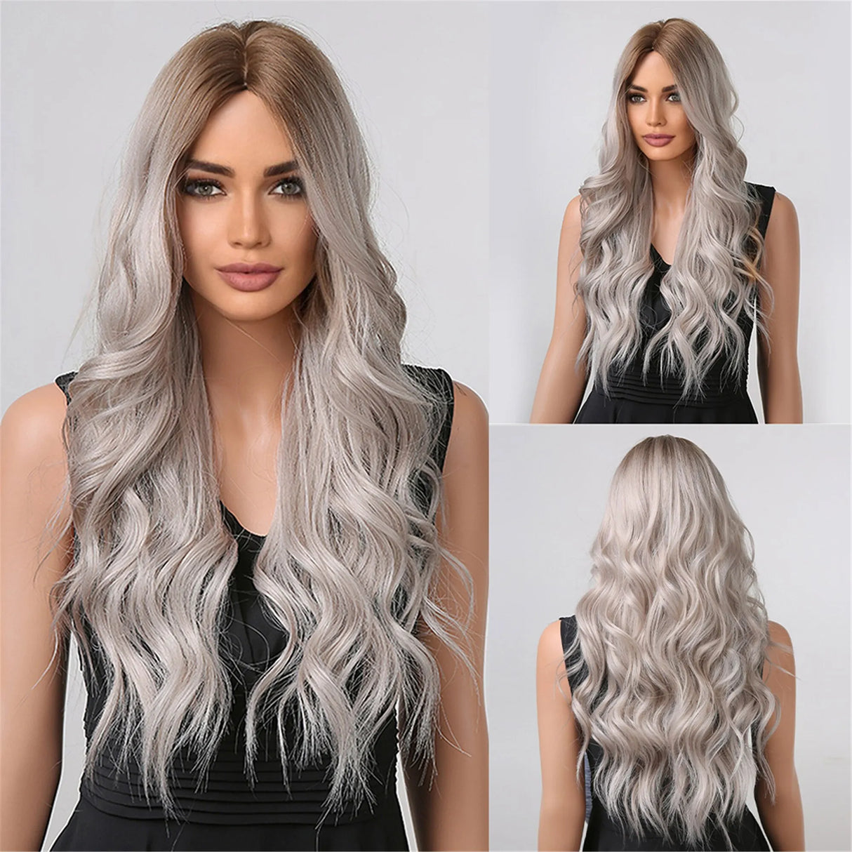 Black Wave Wigs for Women Long Natural Curly