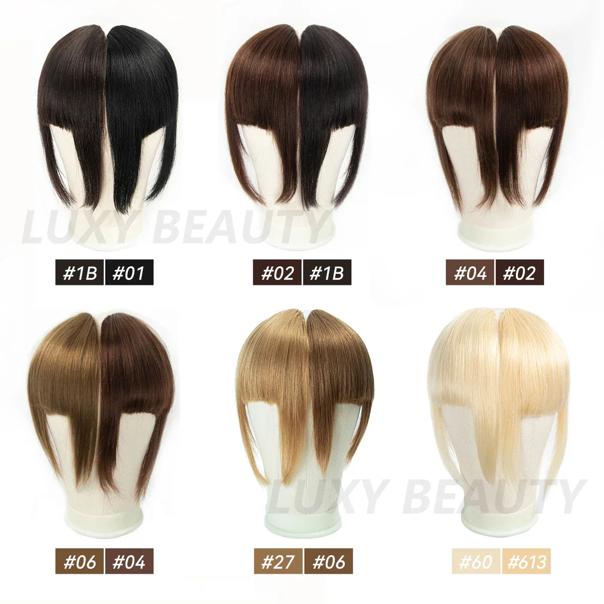 Human Hair Bangs 3 Clips 3D Blunt Cut
