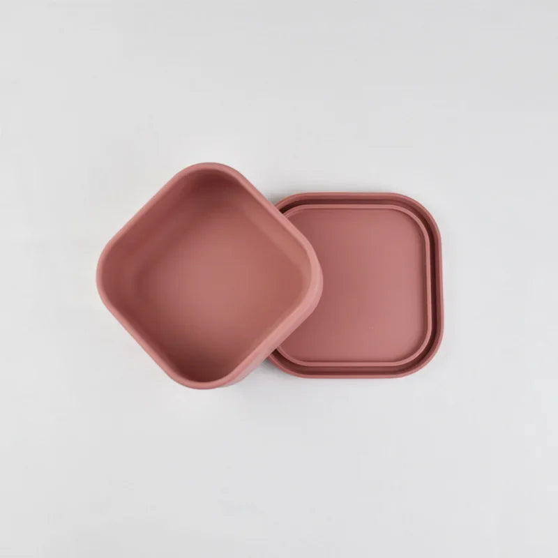 Silicone Food Container Portable Bento Lunch Box Microware