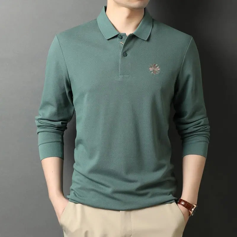 Fashion Men Cotton Mbroidery Polo Shirts Spring Autumn