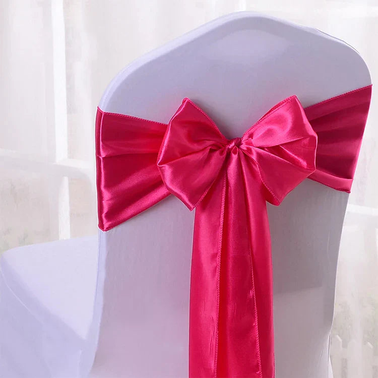 25pcs Rose Gold Satin Chair Bow Sashes Wedding