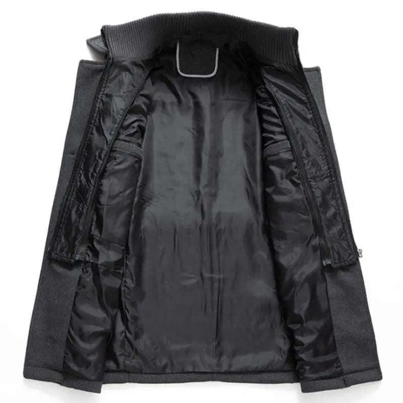 New Winter Wool Coat Men Fashion Double Collar