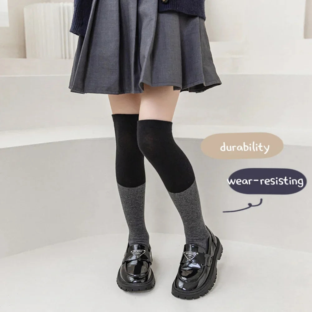 35-42cm Kids Girls Splicing Stockings Winter Warm High