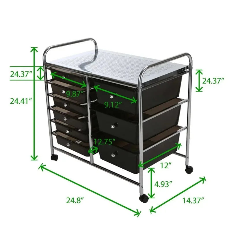 Storage Drawer Rolling Utility Cart, 6 Drawer Organizer,