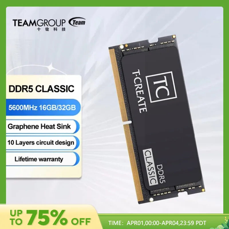 TEAMGROUP T-Create Classic DDR5 SODIMM 16GB 32GB 5600MHz(PC5-44800)