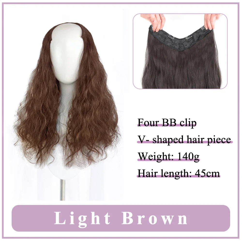 WEILAI Women's V-Shaped Long Hair Extension Synthetic Wig